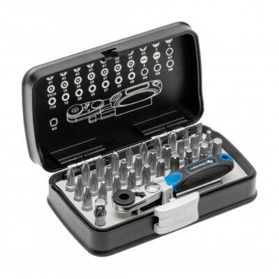Набор бит с трещоткой 1/4″, SL, PH, PZ, HEX, Torx, Torx c отверстием, 33 шт