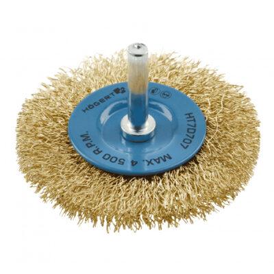 Корщетка дисковая со шпилькой 75 мм, латунная проволока